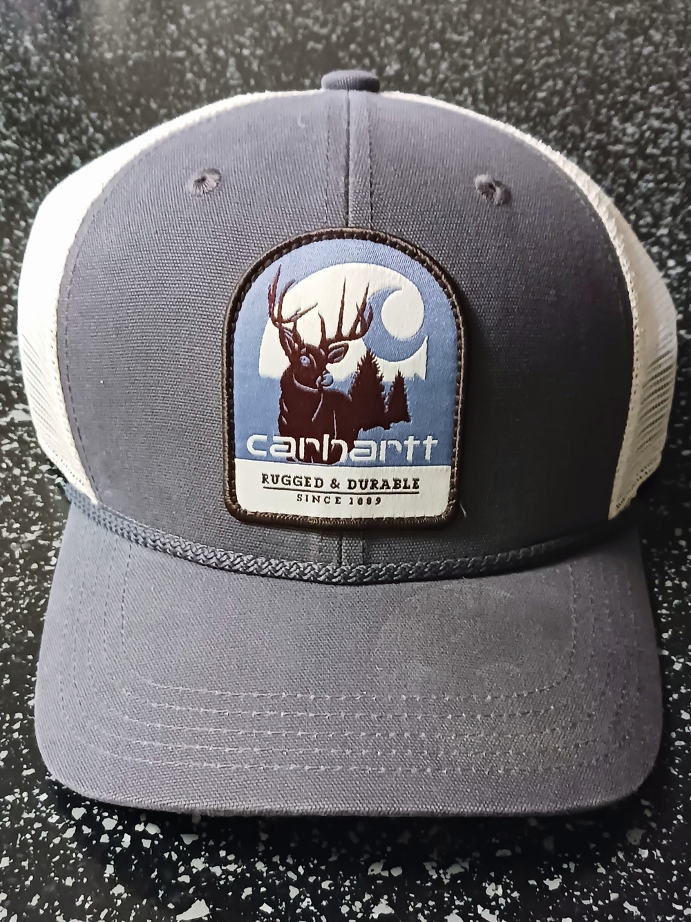 Carhartt Rugged Deer Patch Canvas Mesh Back Adjustable Snap Hat, NWOT